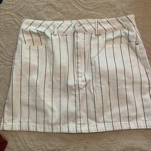 Striped Mini Jean Skirt